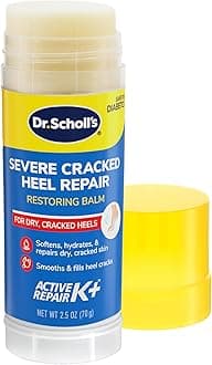 Dr. Scholl's Severe Cracked Heel Repair Restoring Balm 2.5oz, with 25% Urea for Dry, Cracked Feet, Heals and Moisturizes for Healthy Feet