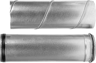 5" Inch Round Spiral Air Duct, Adjustable 12" to 22" Inch Long Telescopic Duct, Straight Rigid Galvanized Steel Dryer Vent Hose Extension, Warm Air Exhaust Threaded Metal Duct
