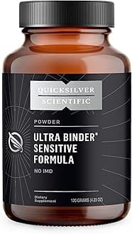 Quicksilver ScientificUltra Binder Sensitive Formula - Gut Health Supplement with Activated Charcoal, Bentonite Clay - Cleansing Support Powder (120g)