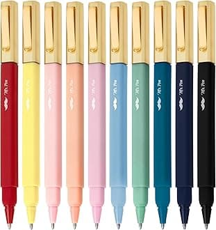 Mr.Pen-Aesthetic 0.7 mm Fine Point, 10 Pack Assorted Colors, Fast Dry, No Smear Bible Pen-No Bleed Through