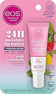 Sunset Sips Lip Butter Tube- Pink Lemonade, 24-Hour Moisture, Overnight Lip Mask, Lip Care Products, 0.35 fl oz