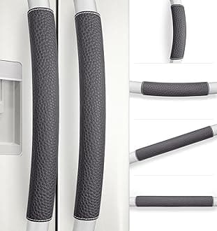 Refrigerator Handle Covers, 6 PCS, Adjustable Appliance Handle Covers, Keep Your Kitchen Clean, Microwave Oven Stove Dishwasher Handle Protector, Non Slip Fridge Handle Cover (Charcoal Black)