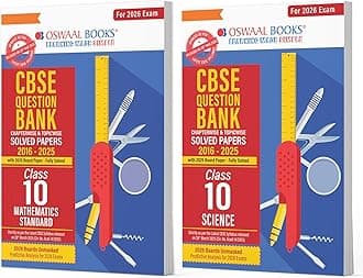 Oswaal CBSE Question Bank Maths Standard & Science (Set of 2 Books) For Class 10 | Based On Latest CBSE Syllabus with 800+ Questions | Chapterwise and Topicwise SOLVED PAPERS With Mind Maps & Revision Notes For 2026 Exam