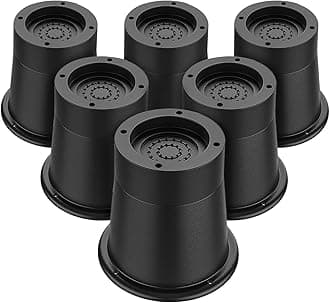 Round Bed Risers 3 inch Heavy Duty,Elevation in Heights 2 or 3 Inch Circle Furniture Risers for Chair Table and Desk Legs Lifting，Adjustable Bed Lifts Risers(Pack of 6 Riser,Black)