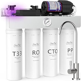 T1-400UV Tankless Reverse Osmosis System with UV, NSF/ANSI 58 Certified, Under Sink RO Water Filter System 400 GPD, 8 Stage Filtration Near 0 TDS, Built-in Pump, BPA Free, 1.5:1 Pure to Drain