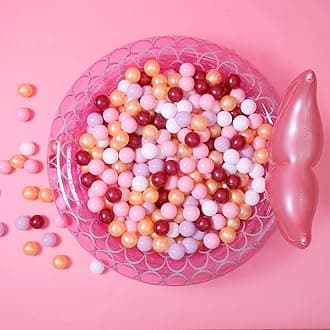 Ball Pit Balls for Toddler, Baby Plastic Playballs Kids Soft Pastel Pelotas Non-Toxic BPA-Free,Pink+Gold+White+red+Purple,100 Balls