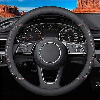 Custom-Fit for Chevrolet Steering Wheel Cover, Premium Leather Car Steering Wheel Cover with Logo, Non-Slip, Breathable (A-Style,for Chevrolet)