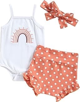 Thorn Tree Newborn Baby Girls Clothes Cotton Suit Cute Baby Kid Infant Romper Play Wear Summer Rainbow Outfits