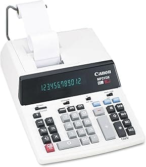 CNMMP21DX Color Printing Calculator, AC Supply Powered, 3.7" x 9" x 12.2", White, 1 Each