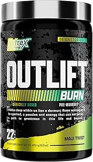 Nutrex ResearchOutlift Burn, (Maui Twist, 22 Servings) - Enhanced Workout Performance, Thermogenic Pre-workout, Electrolytes, Boost Energy, Sharpen Focus.