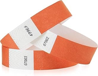 Coral Red 3/4" Tyvek Wristbands - 100 Pack Paper Wristbands for Events