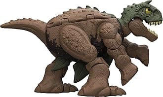 MattelJurassic World Fierce Changers 2-in-1 Dinosaur Action Figure, Double Danger Toy Transforms from Stegosaurus to Carnotaurus in 11 Steps