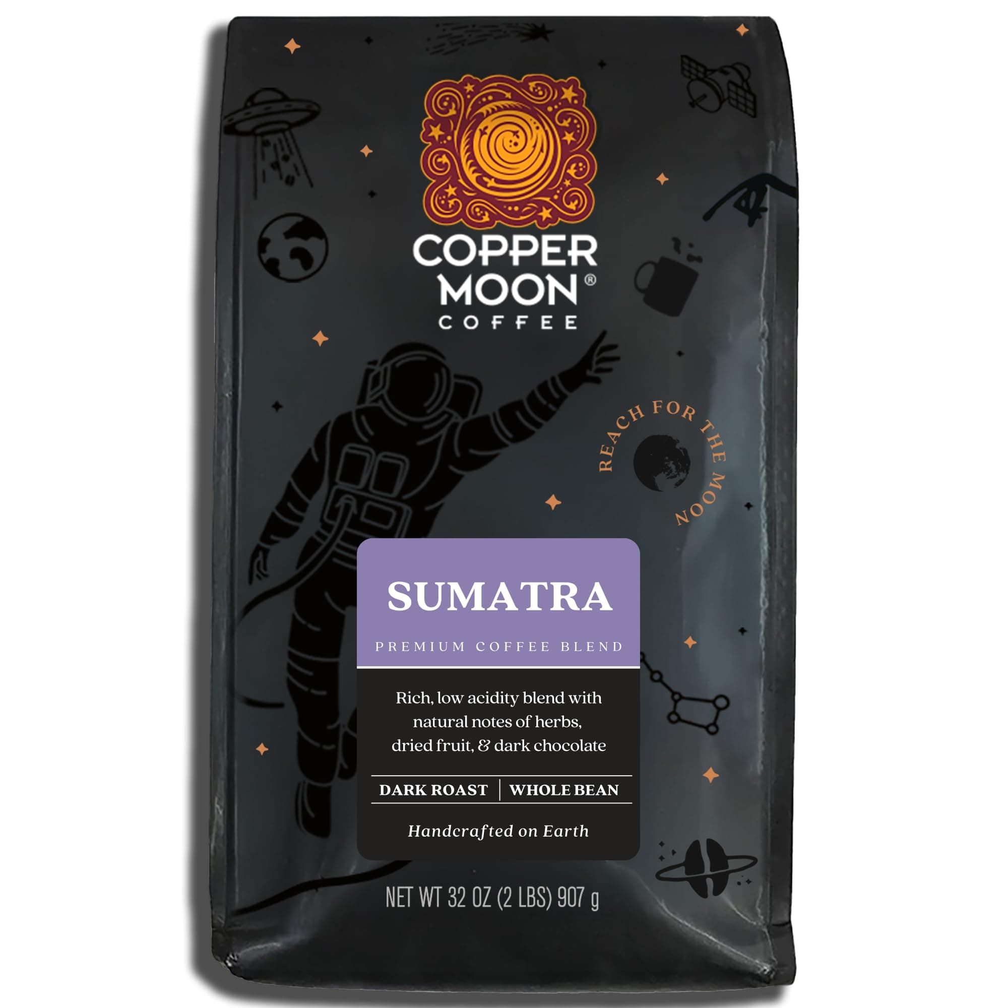 Copper Moon Coffee Sumatra Dark, Whole Bean, 0.9kg