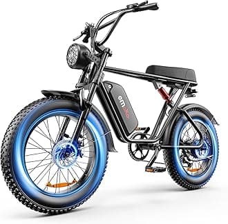 EMOKO Electric Bike for Adults, 1500W Ebike, Up to 30MPH & 65Miles Long Range, 48V/20Ah Removable Battery ，20Inch Fat Tire Mountain Electric Bicycle, 7-Speed with Full Suspension (Black)