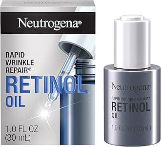 Rapid Wrinkle Repair Retinol Face Oil, Daily Anti-Aging Face Serum to Fight Fine Lines, Deep Wrinkles, & Dark Spots, 1.0 fl. oz