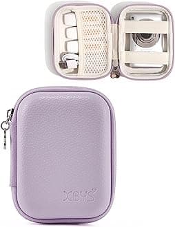 Linpr Digital Camera Case for CAMKORY, KODAK PIXPRO FZ45/FZ55, Canon IXUS 285 HS, Lecran, Small Travel Compact Camera Holder with Mesh Pocket for Accessories SD Card (Purple)