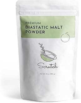 Scratch Diastatic Malt Powder for Baking - (10oz) Dried Barley Malt for Baking Bread - Bread Improver - Premium Baking Ingredients for Breads, Pizzas, Pretzels, Desserts, Shakes and More