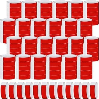 Tudomro 2400 Pack Neon Paper Wristbands Bulk - Waterproof, Lightweight, Adhesive - Concert, Events, Party for Hand Wrist Arm Identification(Red)