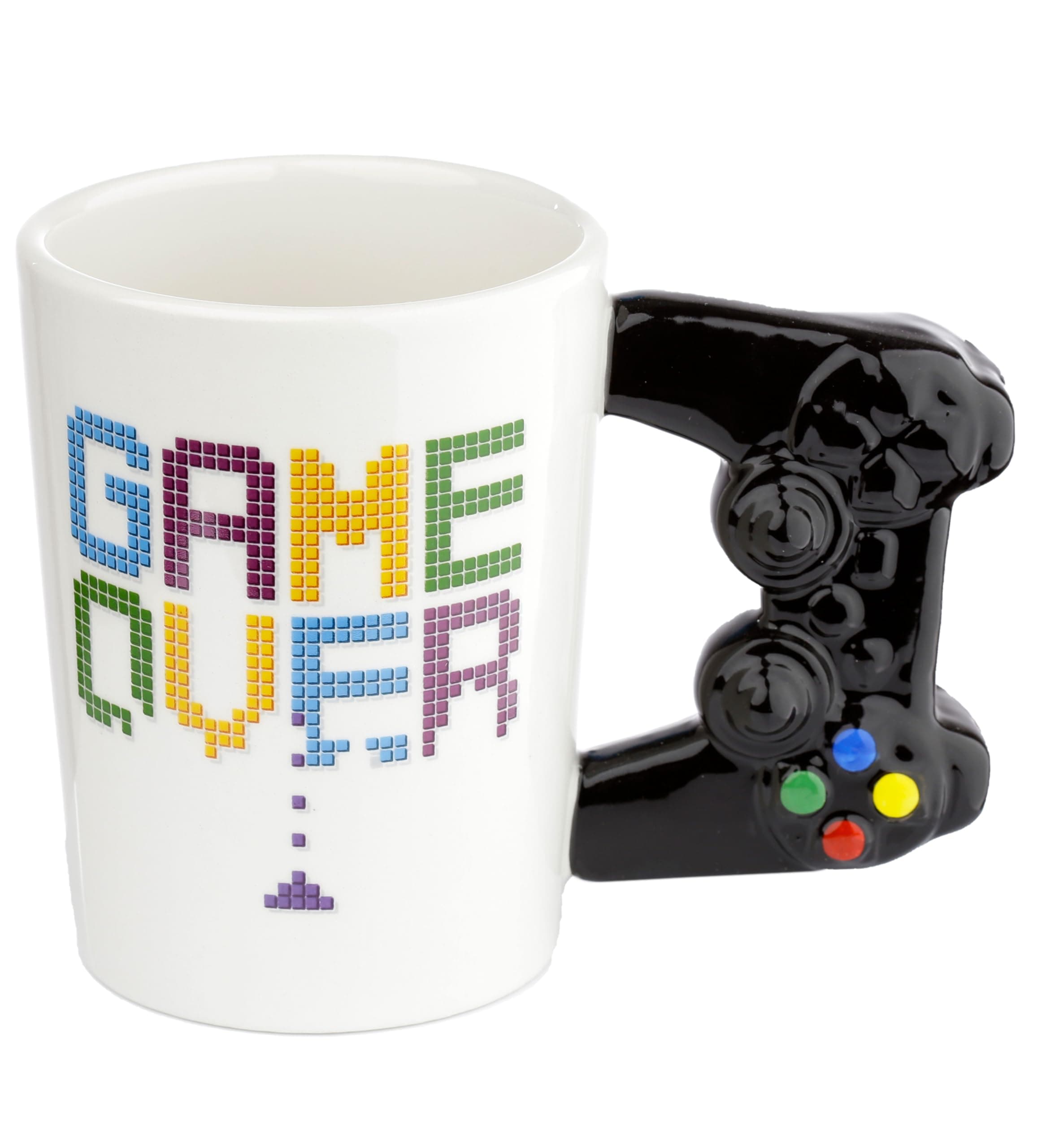Game Over Game Controller Ceramic Shaped Handle Tea Coffee Mug - Funny Home Accessories Cute Gifts for Girlfriend Large Mugs for Men Women Hot Drinks Cups Presents Secret Santa Gift Cup Set