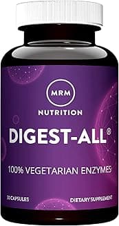 MRM Nutrition Digest-All ® | Digestive Enzymes | Improved Digestion and Absorption | Lactase + Amylase + Lipase| May Help with Bloating and Gas| 100% Vegetarian | Gluten-Free (30 Count)