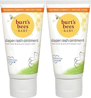 Baby Diaper Rash Ointment, Maximum Strength, 40% Zinc Oxide, 100% Natural Origin, Pediatrician Tested, Net Weight 3 Ounces , Pack of 2