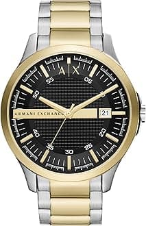 A｜X ARMANI EXCHANGEA|X Armani Exchange Men's Watch with Three-Hand Analog Display and Date Window, Watch for Men with Stainless Steel or Leather Band
