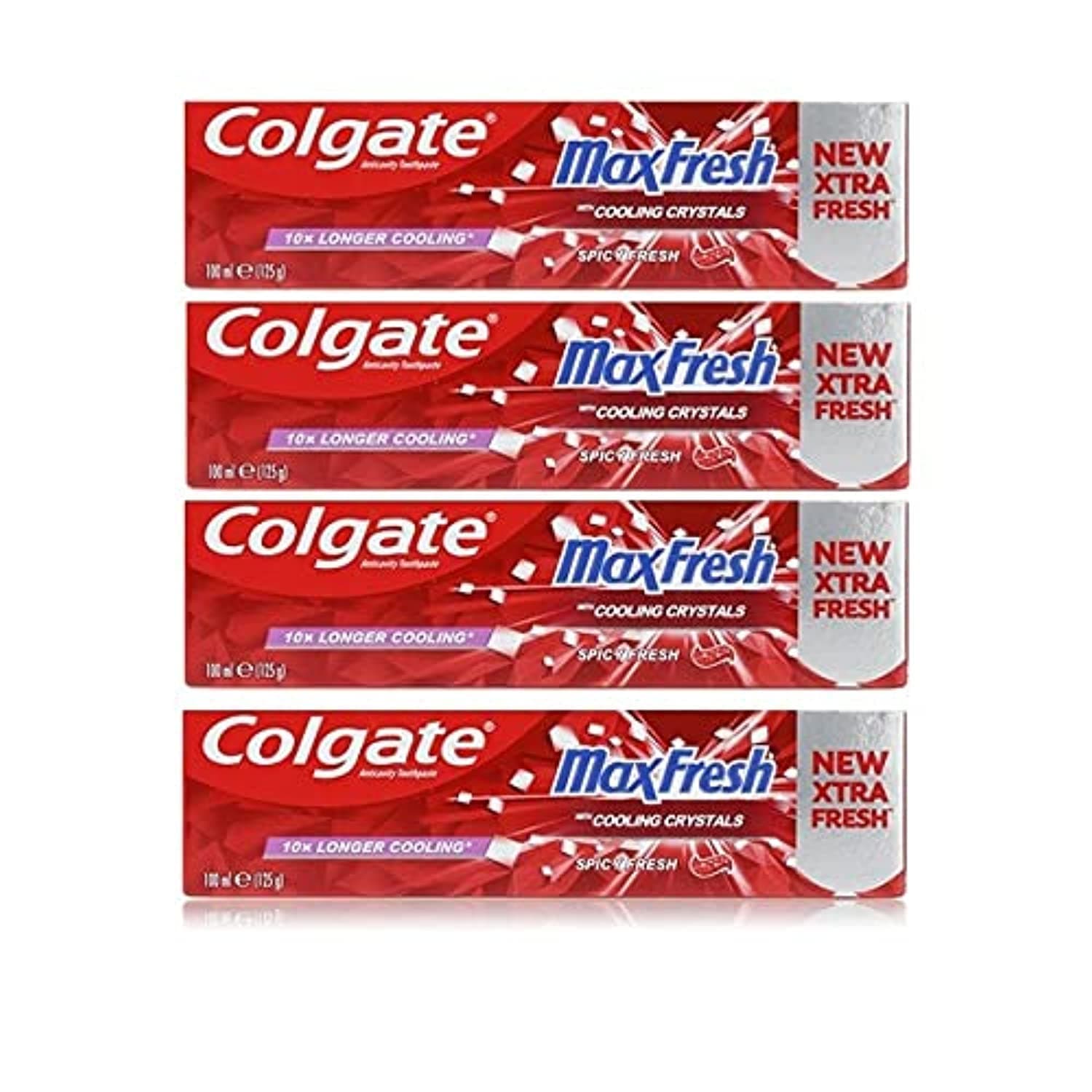 Max Fresh Spicy Toothpaste with Cooling Crystals - 100ml X 4