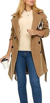 Steve MaddenTrench Coat Women – Double-Breasted Long Winter Coats for Women