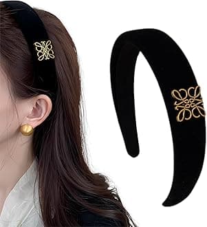 Ceoyiler Fashion Headbands, Black Velvet Headband for Women, Classic Retro Design Hair, Suitable for Women Fashion Headband (Black)