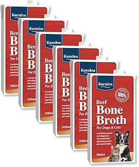 Pets Beef Bone Broth - 6x 500ml | 100% Real & Natural Liquid Bone Broth for Cats & Dogs | Nutritious High in Collagen & Protein for Healthy Joints, Gut, Digestion, Skin & Sickness Recovery