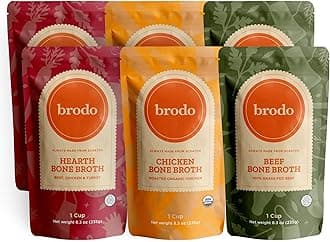 Brodo Organic Chicken Broth | Nutritionally Dense Bone Broth, Chef Made In Single Serve Sachets | Not Made From Concentrate, Preservative Free (6 Sachets Of 8.3 Oz) (Variety Pack