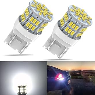 7443 Led Car Bulb, 12V-24V 7443 7440 T20 LED Replacement Light Bulb for Car Brake Tail Running Parking Backup Light , 54SMD White light, 2PCS