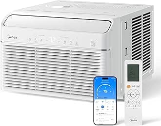 Midea 12,000 BTU Smart Inverter Air Conditioner Window Unit with Heat and Dehumidifier – Cools up to 550 Sq. Ft., Energy Star Rated, Quiet Operation, Electronic Controls, Remote Control, White
