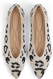 Women's Flats Shoes Pointed Toe Knit Ballet Comfortable Dressy Slip On Flat