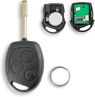 433MHZ 3 Buttons Remote Car Key Fob for Ford Ka Mondeo Focus Festiva Transit Connect Ford Key Chip with ID60 Chip Key Ring