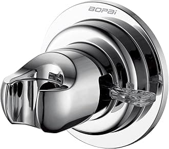 BOPai Suction Cup Shower Head Holder for Handheld Shower – No Drill, For Smooth Surfaces Only, Vertical Mount Only, Chrome