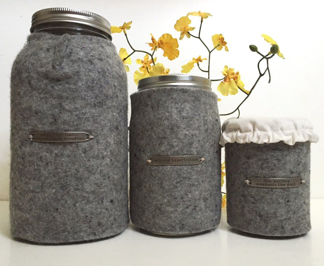 Wool Mason Jar Insulator | Set of 2 (Quart)