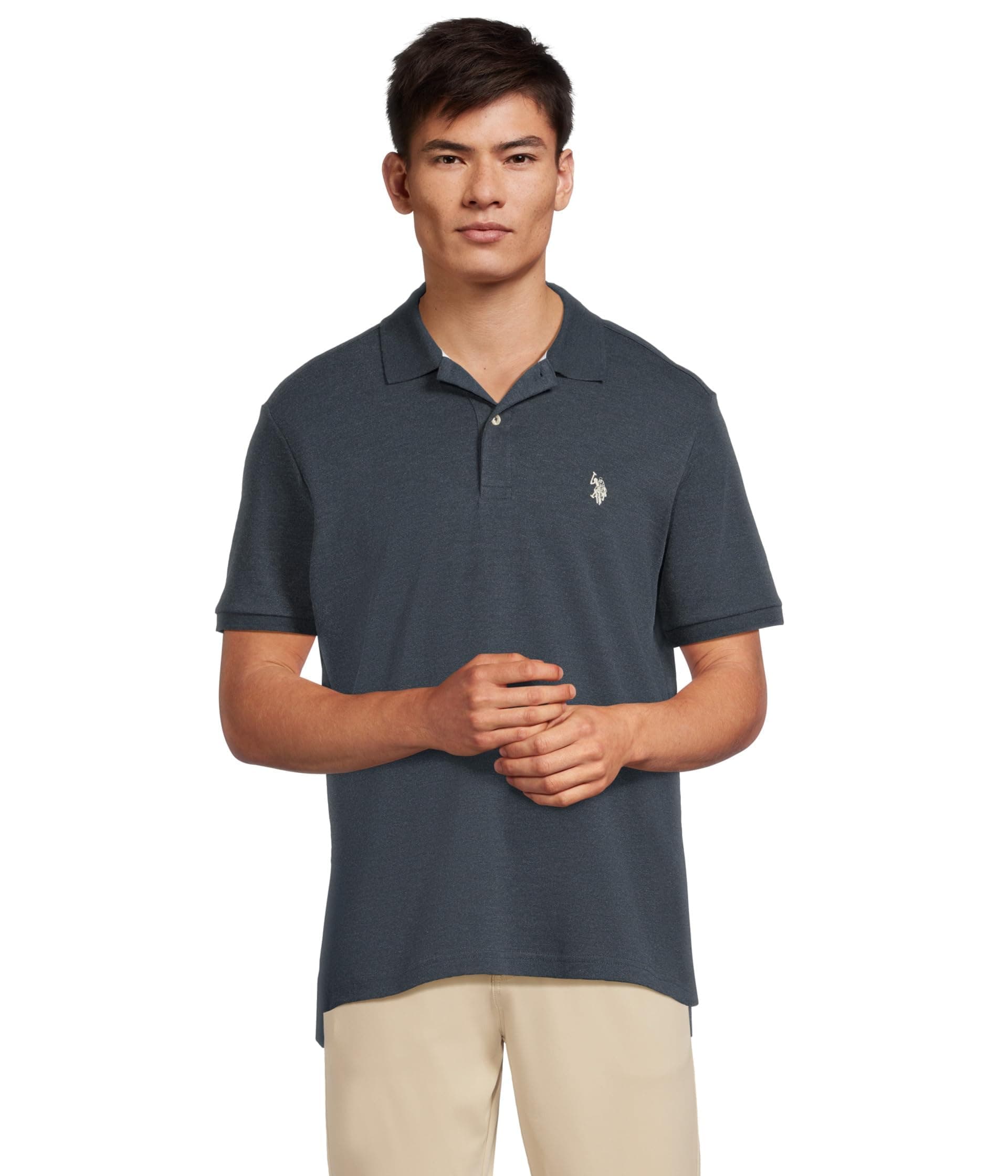 U.S. Polo Assn. Mens Solid Interlock Short-Sleeve Polo Shirt