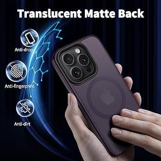 CACOE for iPhone 15 Pro Max Case with Camera Protection, Compatible with MagSafe, Shockproof Scratch-Resistant Magnetic Back Phone Cover for iPhone 15 Pro Max Case Dark Purple