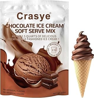 Ice Cream Mix Chocolate Soft Serve Mix Soft Serve Mixes Base Powder Homemade for Ice Cream Maker Machine - 10 Ounce