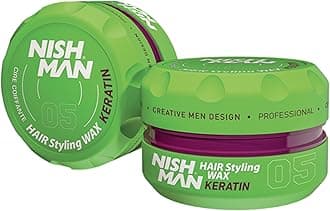Nishman Hair Styling Wax for Men, 07 Gold One 150 ml - One Million Perfume Scent | Shine Look Hair Wax | Strong Hold | Edge Control | Hair Clay Aqua Wax (150 ml, 05 Keratin)