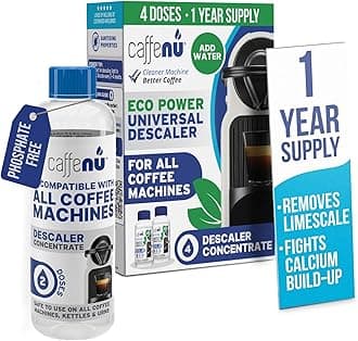 Universal Coffee Machine Descaler Kit 400ml Compatible with Nespresso, Dolce Gusto, Melitta and Gaggia. Removes Limescale and Provides Hotter Coffee. 4 Uses