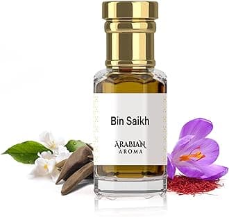 Arabian Aroma Bin Saikh Attar | Luxurious Saffron, Rose & Oud Attar for Men Long Lasting Smell | Oil-Based 100% Perfume for Men | Roll On Itra Perfume | Ittar for Men (6ml)