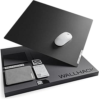 Wallhack SP-004 Glass Gaming MousePad - Professional Esport Mouse Mat w/Specialty Surface for Top Speed and Control, Large Tempered Glasspad with Full Silicone Base - Black, XL 49 cm x 43 cm
