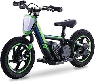 OLALA Electric Dirt Bike for Kids Aged 3-6, 170W Racing Grade Electric Motorcycle, New Aluminum Frame with 2 Power Modes, 24V Detachable Battery, 12IN Knobby Tires