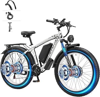 Electric Bike 3000W Peak Dual Motor Ebike,UL Certified,48V 23AH Removable Battery 60Miles,35MPH,26" Fat Tire Ebike,Hydraulic Disc Brake,Dual Suspension,LCD,Aluminum Frame