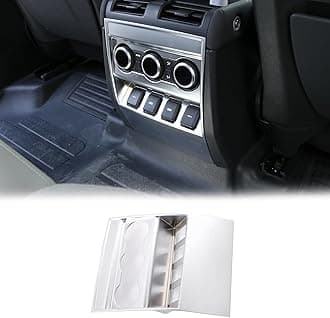Rear Air Vent Control Panel Cover for Land Rover Defender 2020-2023 Accessories, ABS Material Rear Air Condition Adjustment Panel Anti Kick Protective Cover (Sliver)