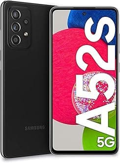 Samsung Galaxy A52s 5G Smartphone, Infinity-O FHD+ 6.5 inch Display, 6GB RAM and 128GB Expandable Internal Memory, 4500mAh Battery Black (Renewed)