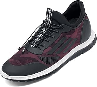 Men's Invisible Height Increasing Elevator Shoes - Lace up Light-Weight Casual Height Increase Sneakers - 1.97-2.76 Inches Taller