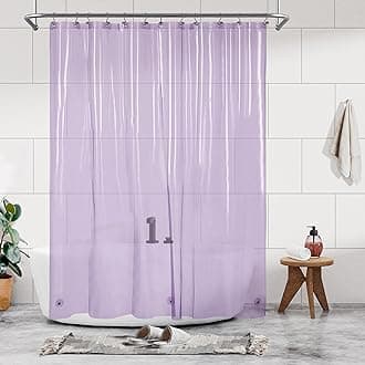Shower Curtain Liner - Premium Clear Lavender PEVA Shower Liner with 3 Magnets and Metal Grommets, Waterproof Lightweight Standard Size Bathroom Curtains - Translucent Lavender